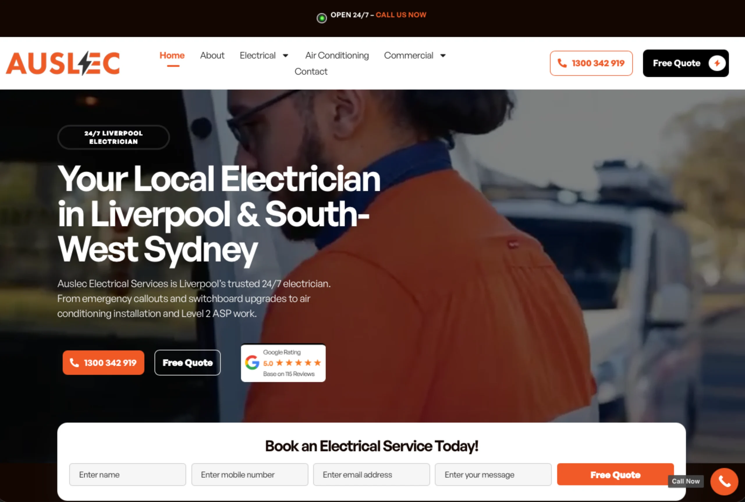 Modern website design for trade businesses by Kalora Digital Western and Southwest Sydney