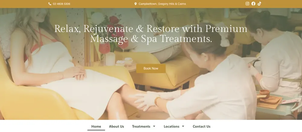 Serene Retreat & Wellness Spa website screenshot